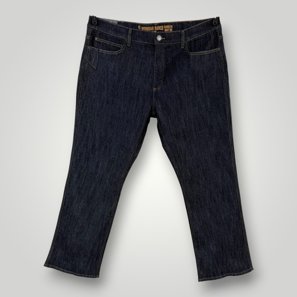 Redhead Ranch Jeans Mens 44x33 Dark Wash Boot Cut Stretch Denim NWT